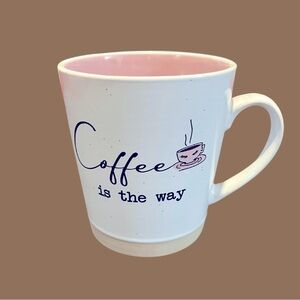 ☕️COFFEE IS THE WAY MUG☕️ Image on front and back, light pink interior